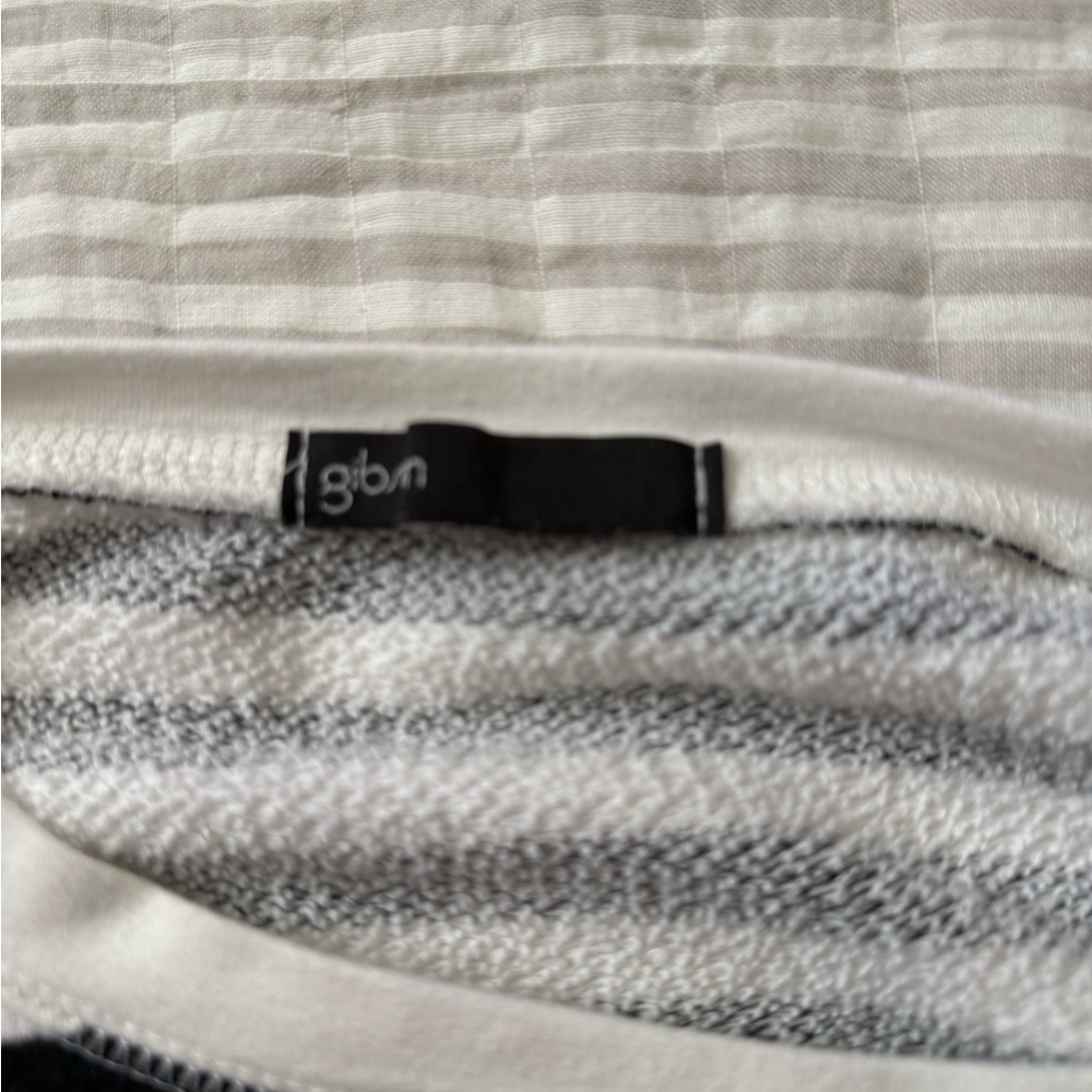 Gibson Black and White Striped Sweatshirt with Bow detail - Picture 4 of 4